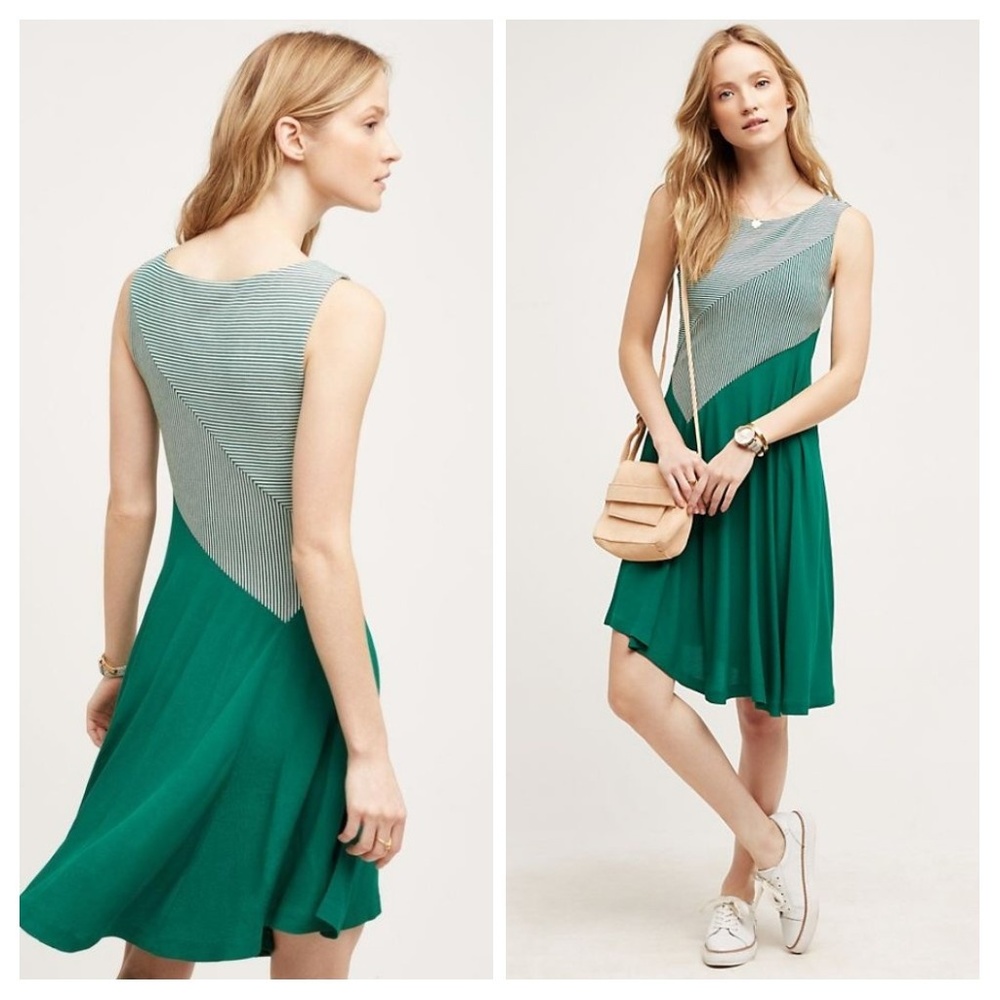Anthropologie Maeve Cameron Swing Dress Green S